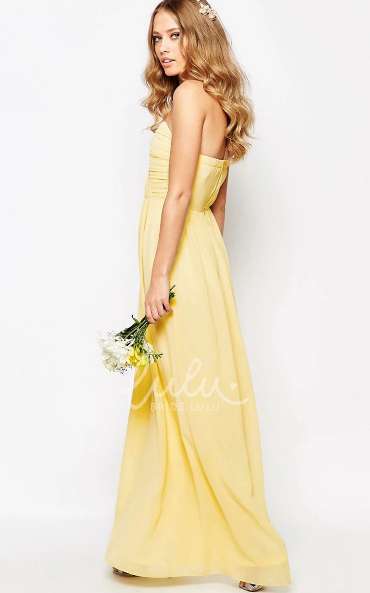 Sheath Chiffon Bridesmaid Dress Sweetheart Ankle-Length Criss Cross Zipper