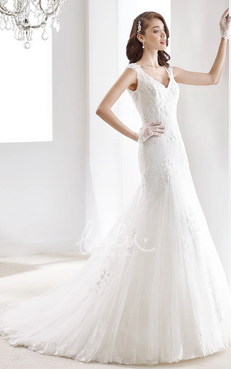 Cap Sleeve Lace Gown with Illusive Design and Keyhole Back for Weddings