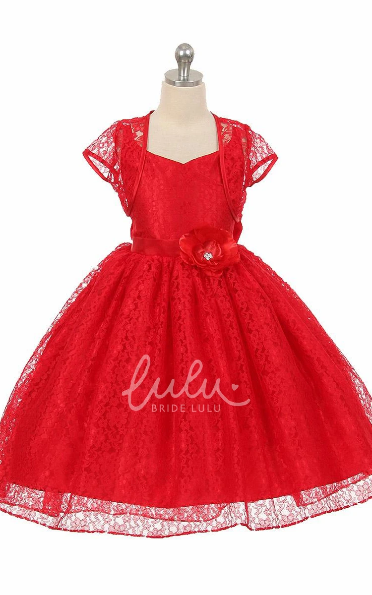 High-Low Lace Criss-Cross Flower Girl Dress Modern