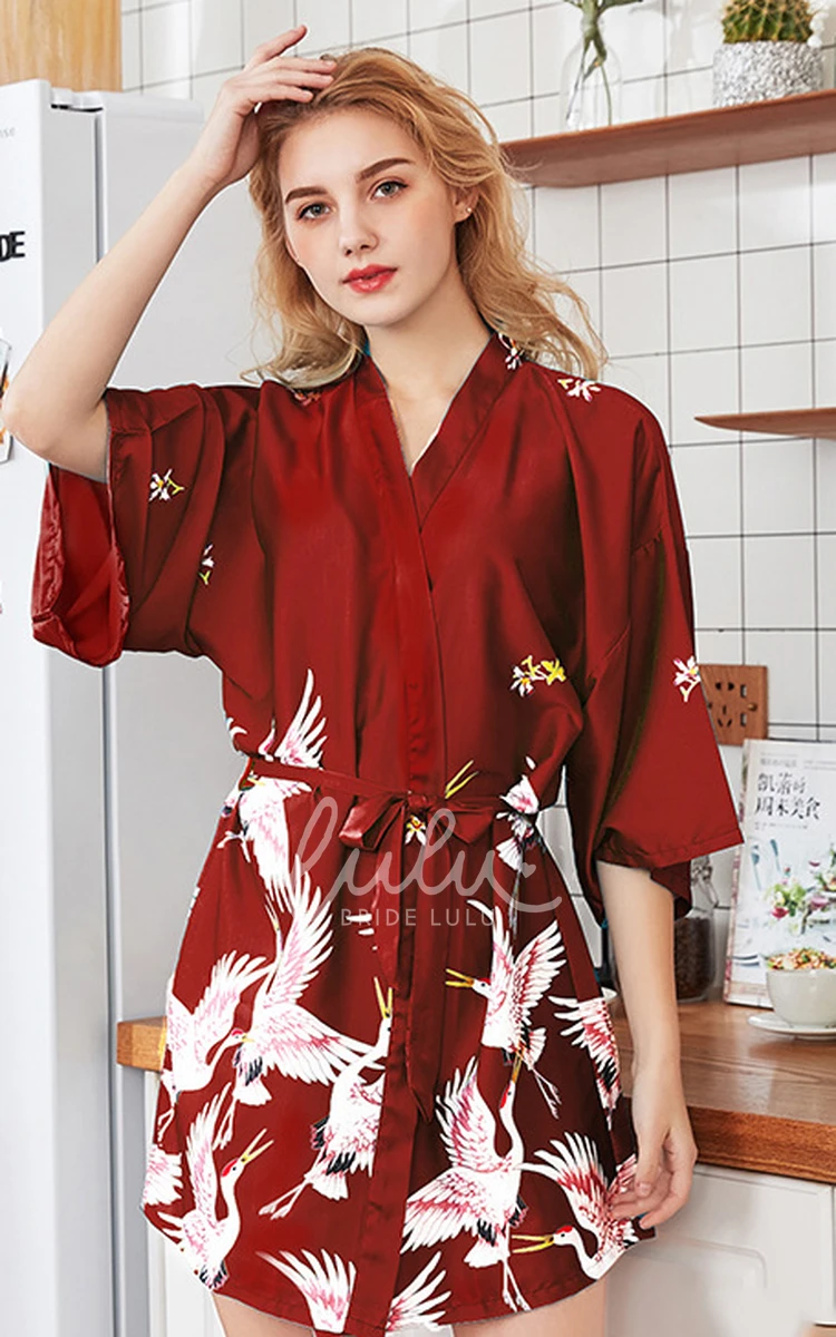 Floral Bride Bridesmaid Short Robe