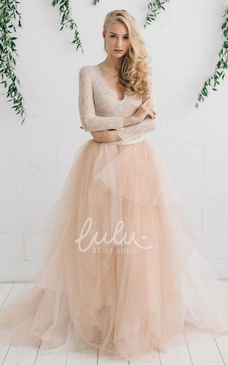 Satin Tulle Wedding Dress with Tiered Skirt and Zipper Closure