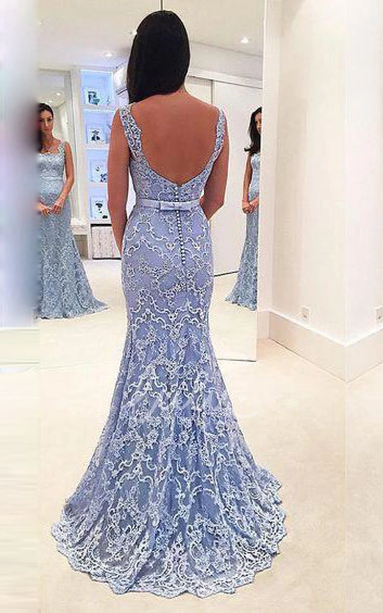 Mermaid Lace Formal Dress with Appliques Floor-length