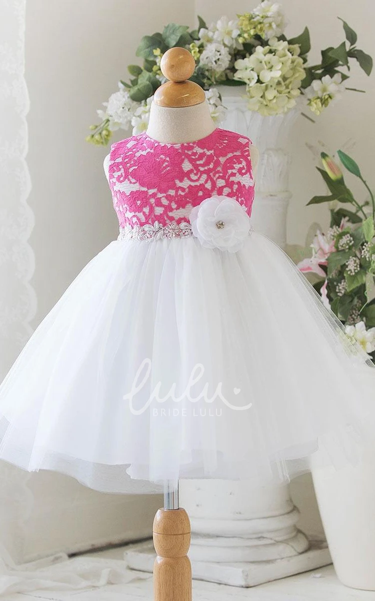 Tiered Tulle & Lace Floral Girl Dress Flower Girl Dress