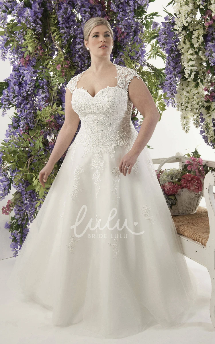 Lace Caped-Sleeve A-Line Wedding Dress with Illusion Back Elegant Lace A-Line Wedding Dress with Caped-Sleeve and Illusion Back