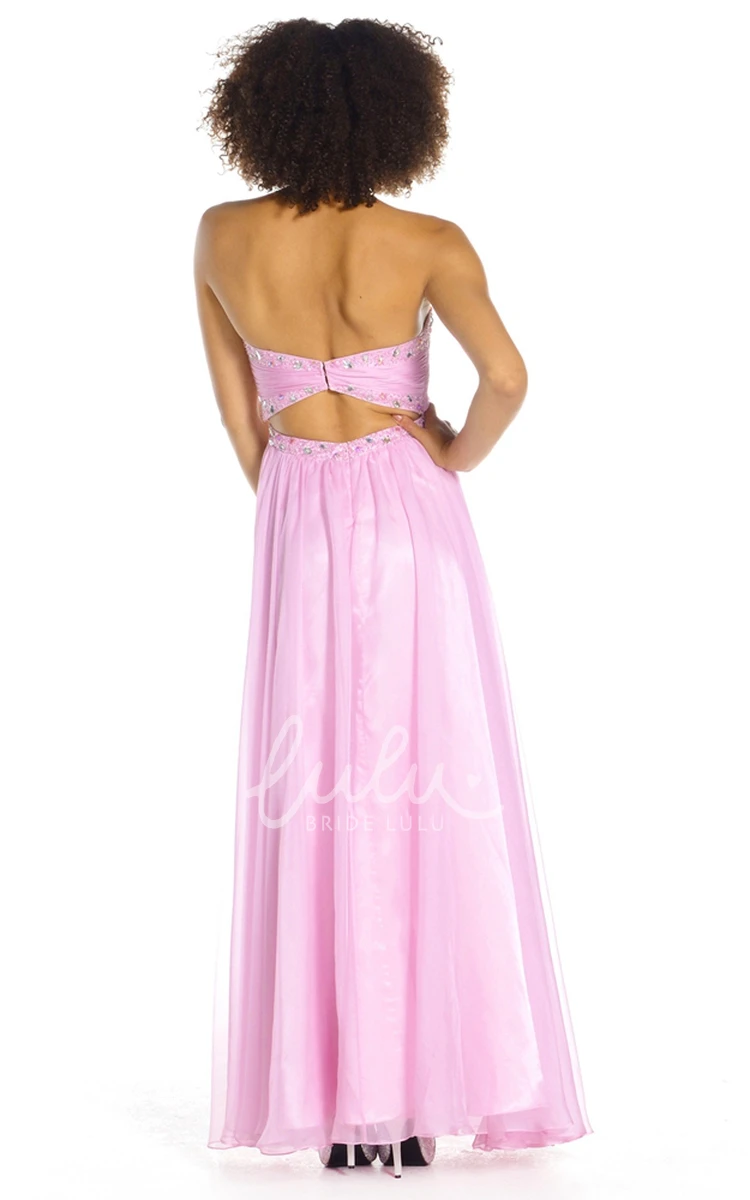 Chiffon Sweetheart Prom Dress Sleeveless Beaded