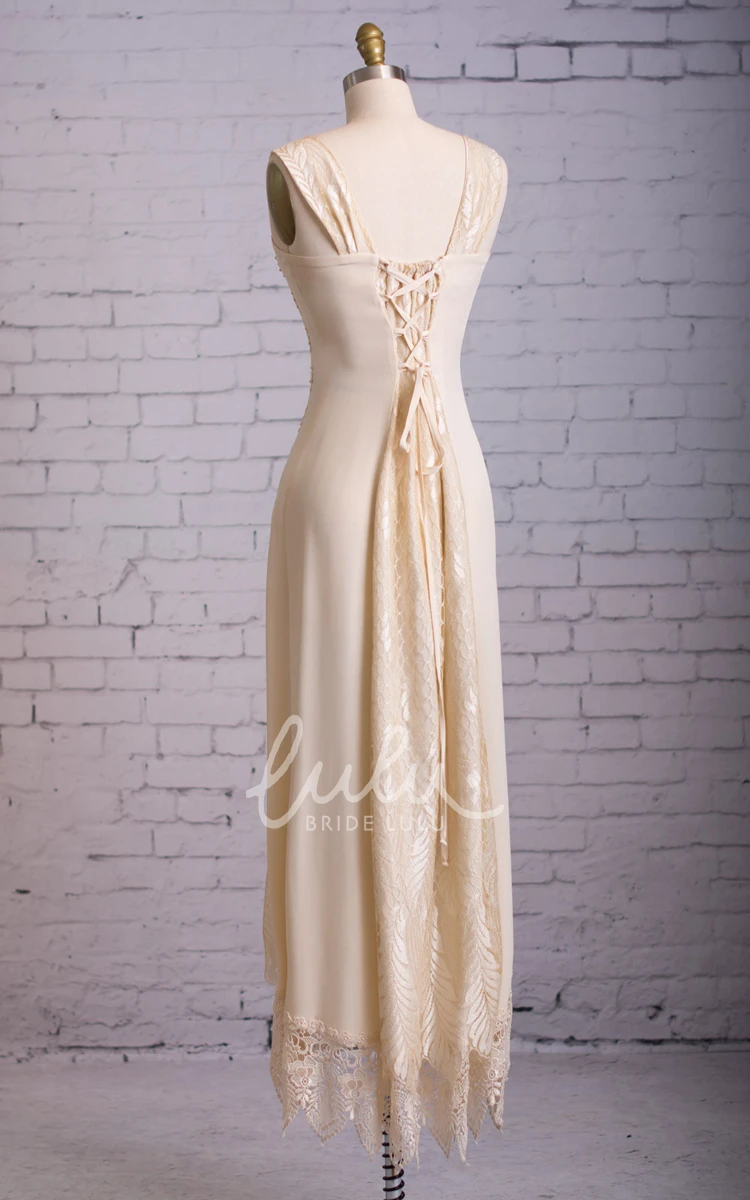 Sleeveless Lace Dress with Illusion Cape and Square Neckline Noble Bridal Gown