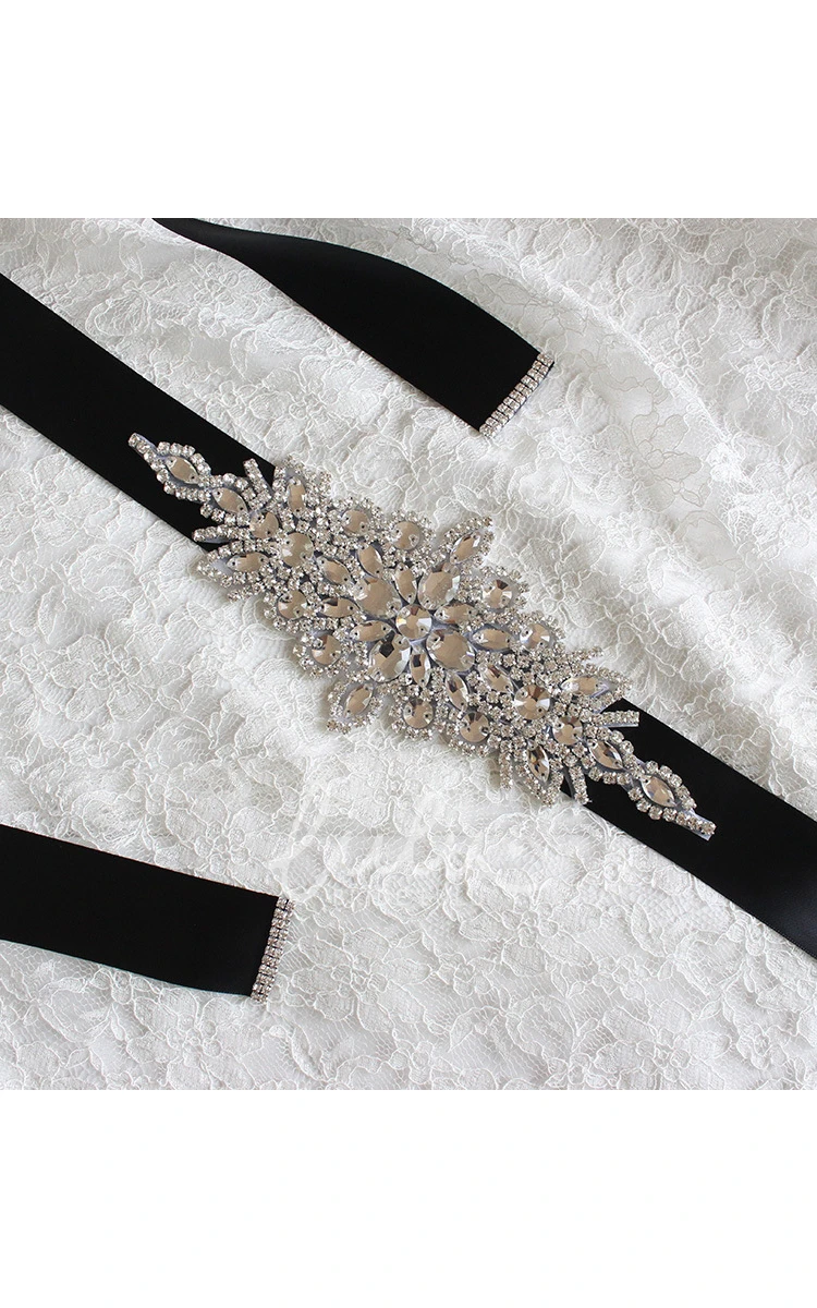 Satin Belt with Sequins Wedding Dress Accessory