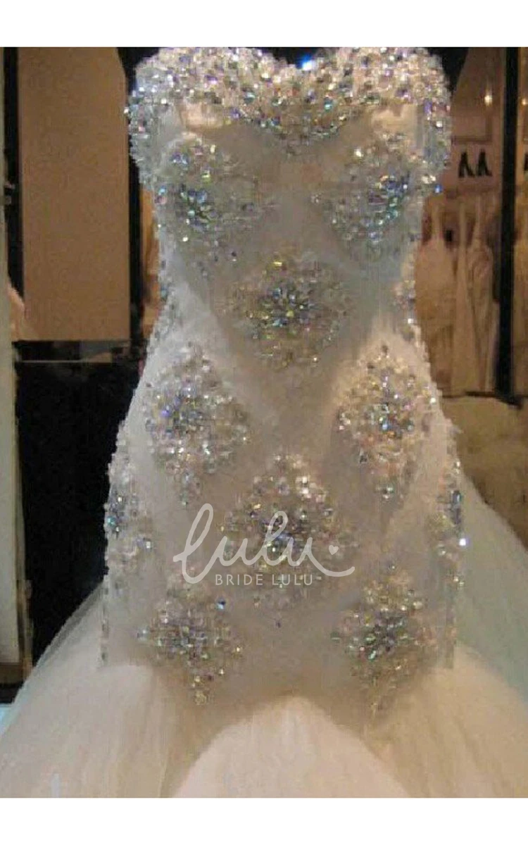 Sweetheart Mermaid Tulle Wedding Dress with Zipper Elegant Bridal Gown
