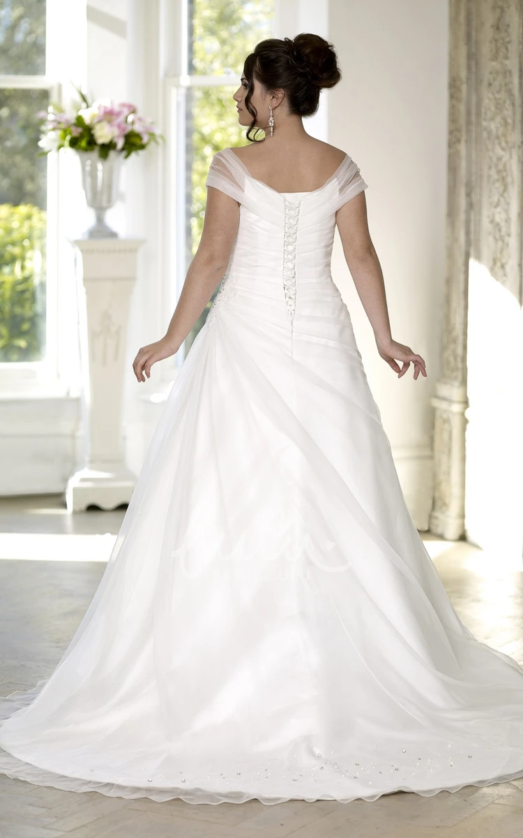 Sweetheart Satin Beaded A-Line Wedding Dress with Court Train