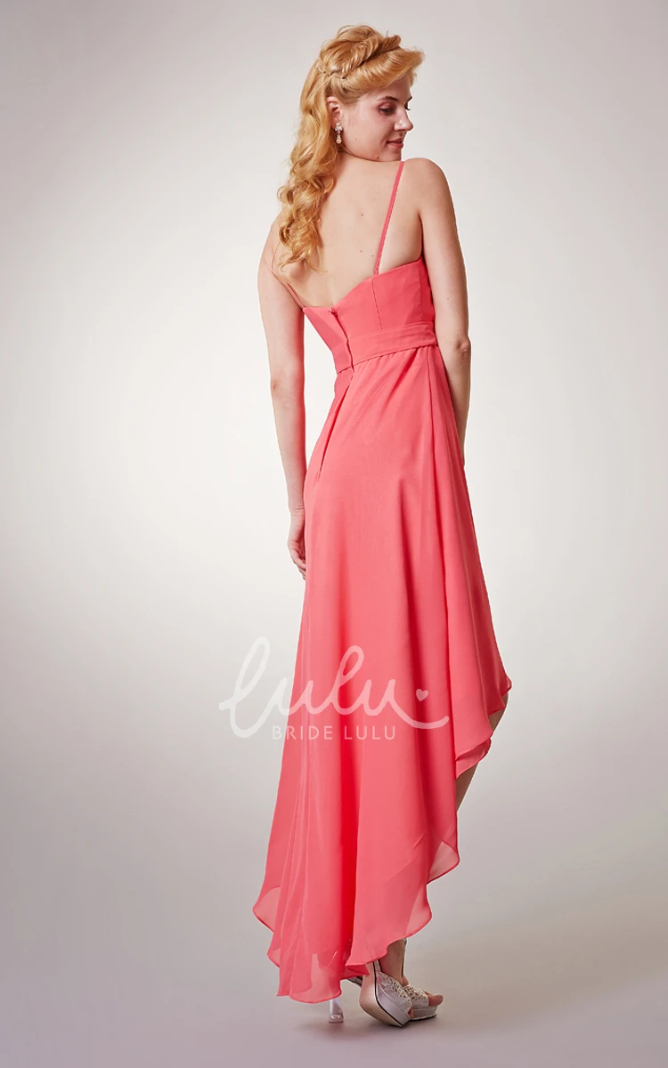 Sexy Sleeveless Chiffon High-Low Dress Empire & Beach