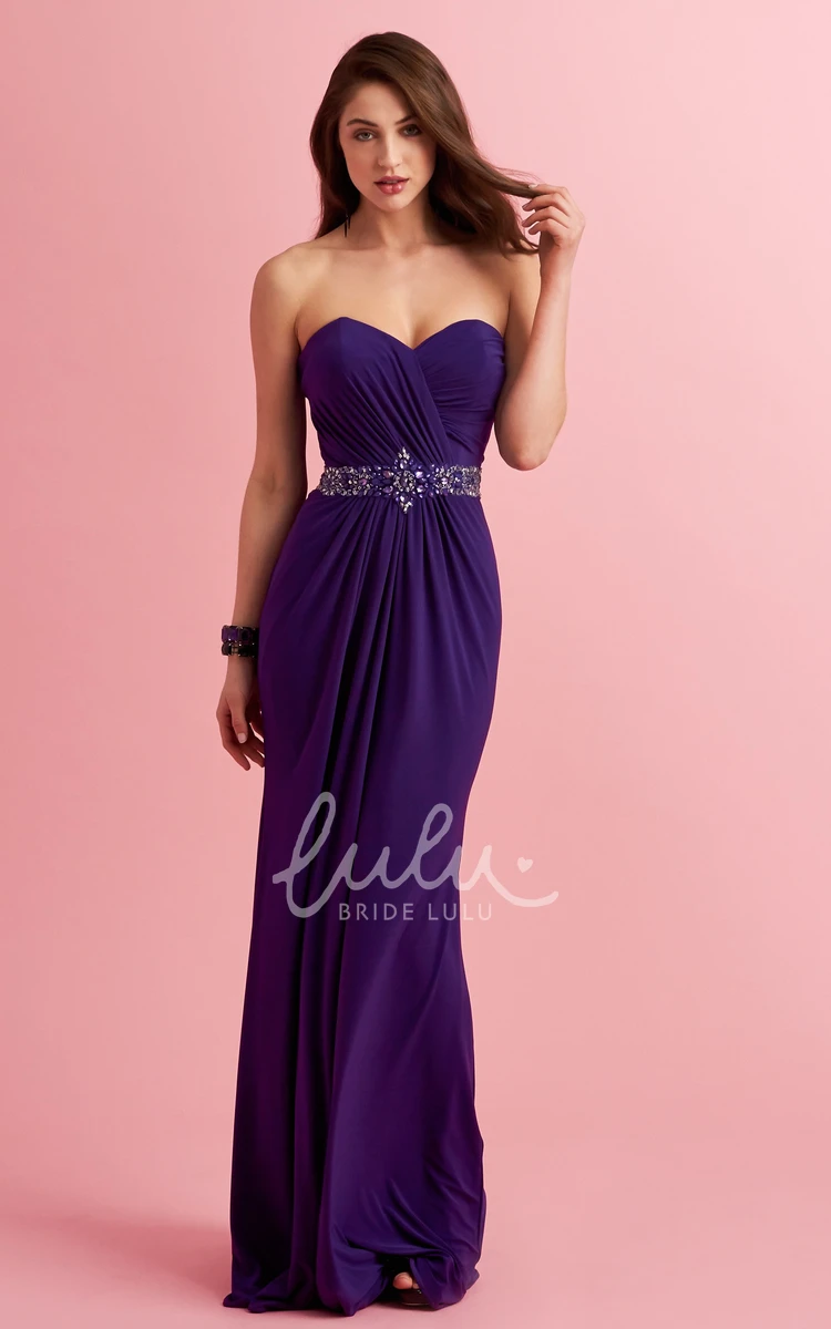 Sheath Waist Jewelry Sweetheart Chiffon Formal Dress