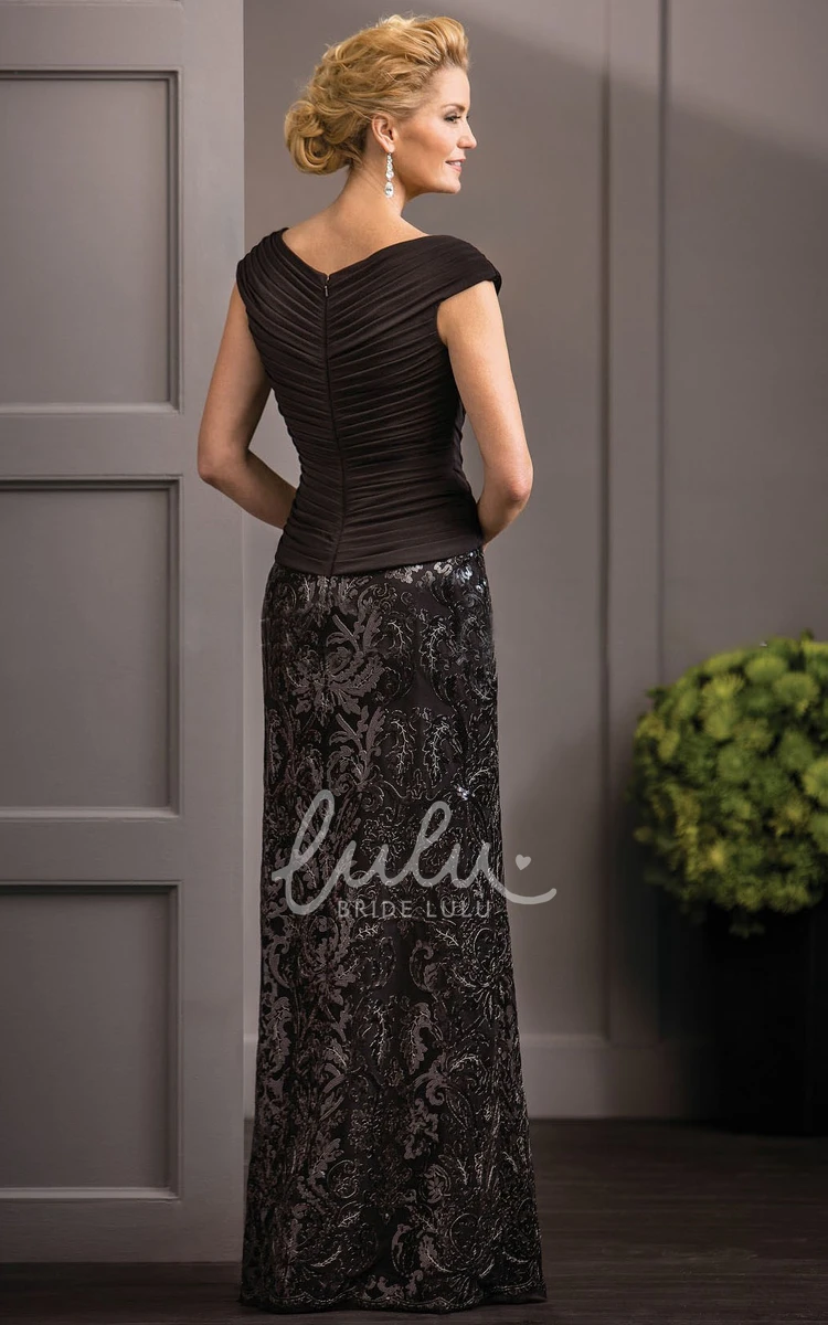 Crisscross Ruched V-Neck Mother Of The Bride Dress With Sequins Unique Formal Dress