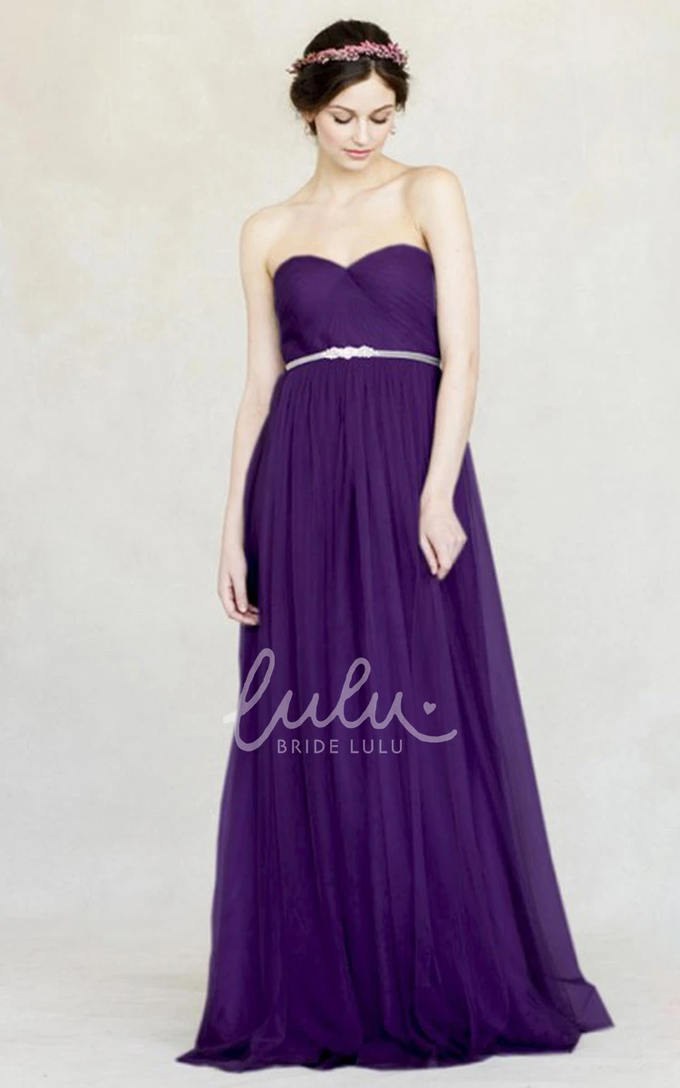 Sleeveless Empire Chiffon Bridesmaid Dress with Sweetheart and Criss-Cross Modern Bridesmaid Dress