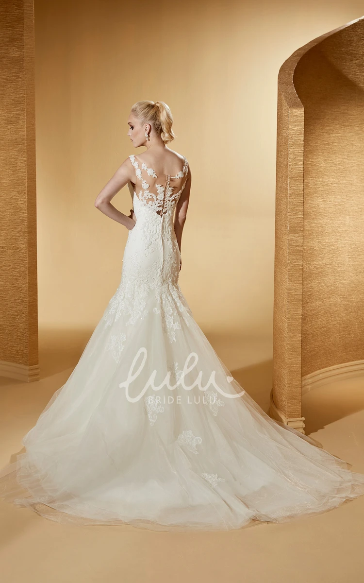 Mermaid Lace Wedding Dress with Square Neck and Exquisite Appliques Stunning and Unique