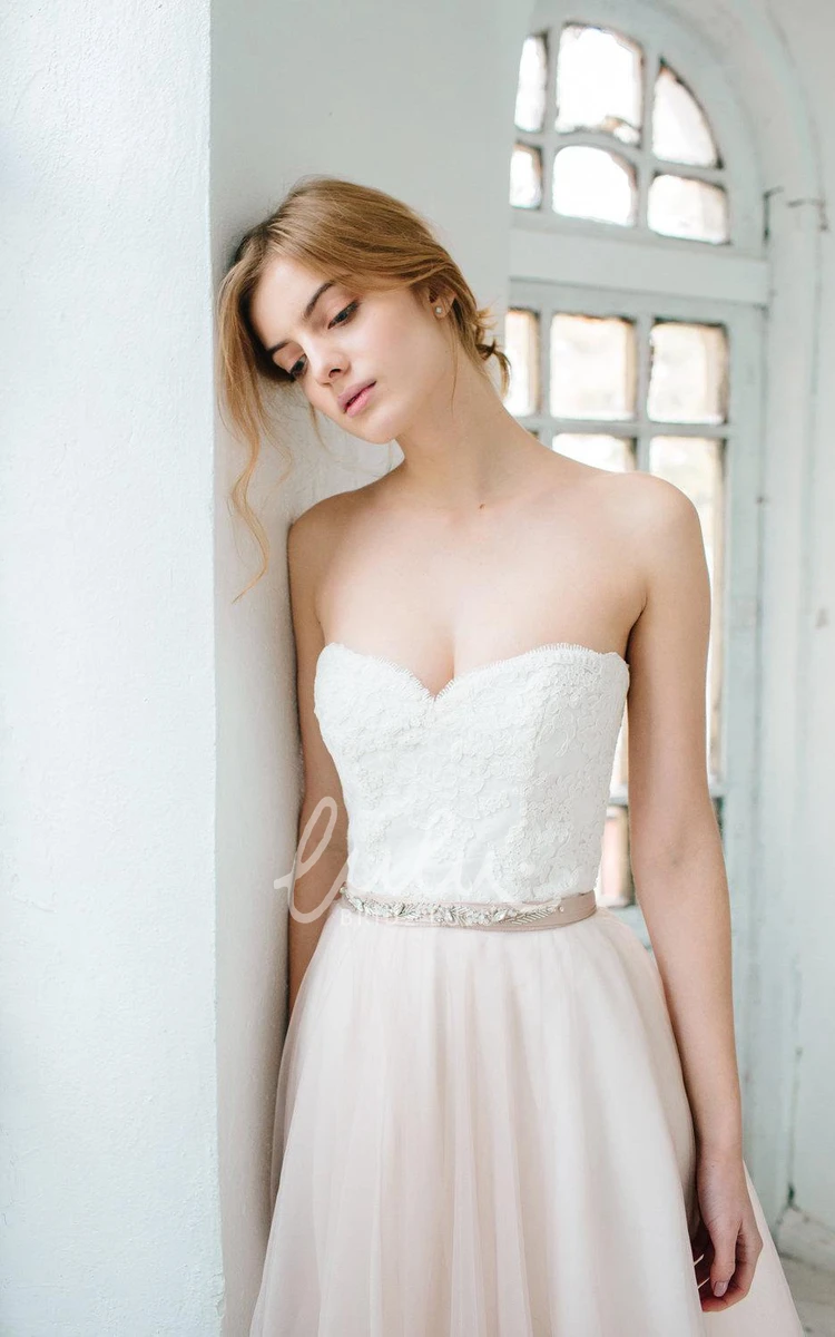 Blush Dahlia 2-Piece Wedding Dress with Lace