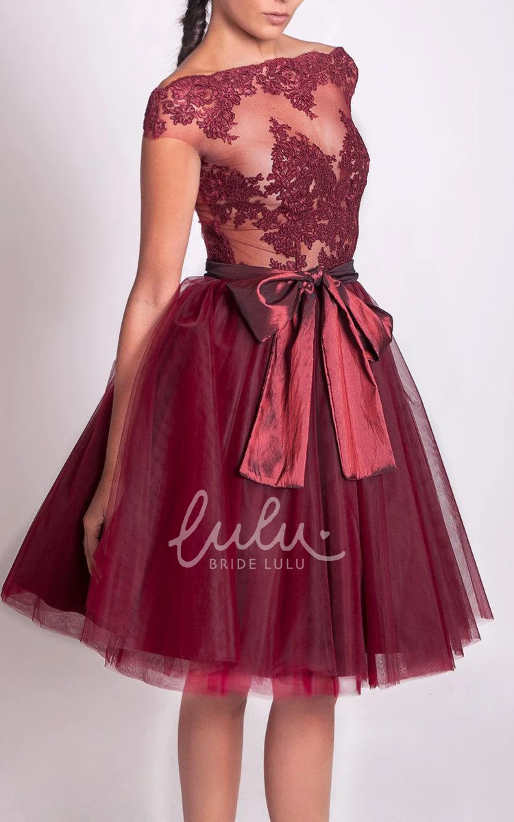 Tulle Lace and Taffeta Zipper Dress Unique Bridesmaid Dress