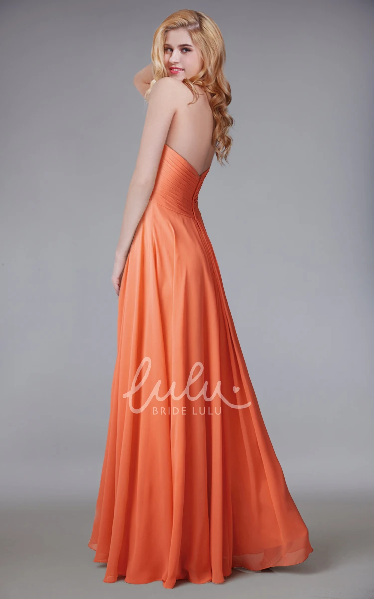 Chiffon Empire Sweetheart Bridesmaid Dress with Ruching