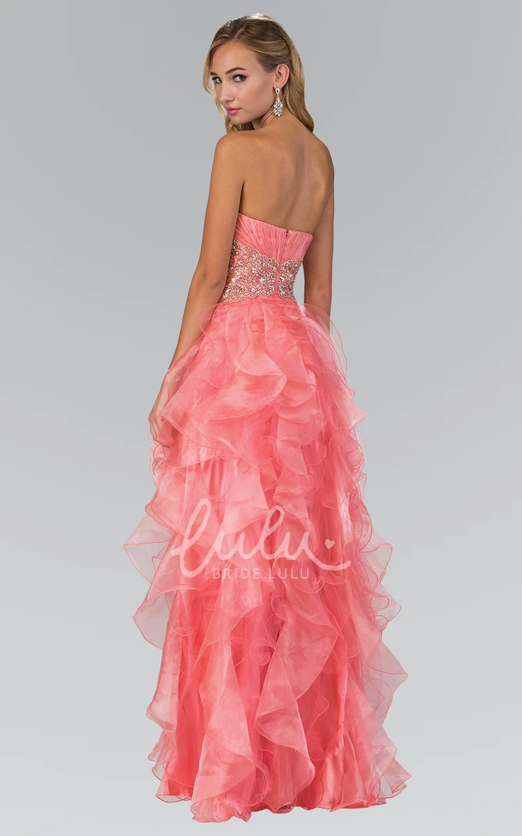 Organza Sweetheart A-Line Dress with Beading and Criss Cross