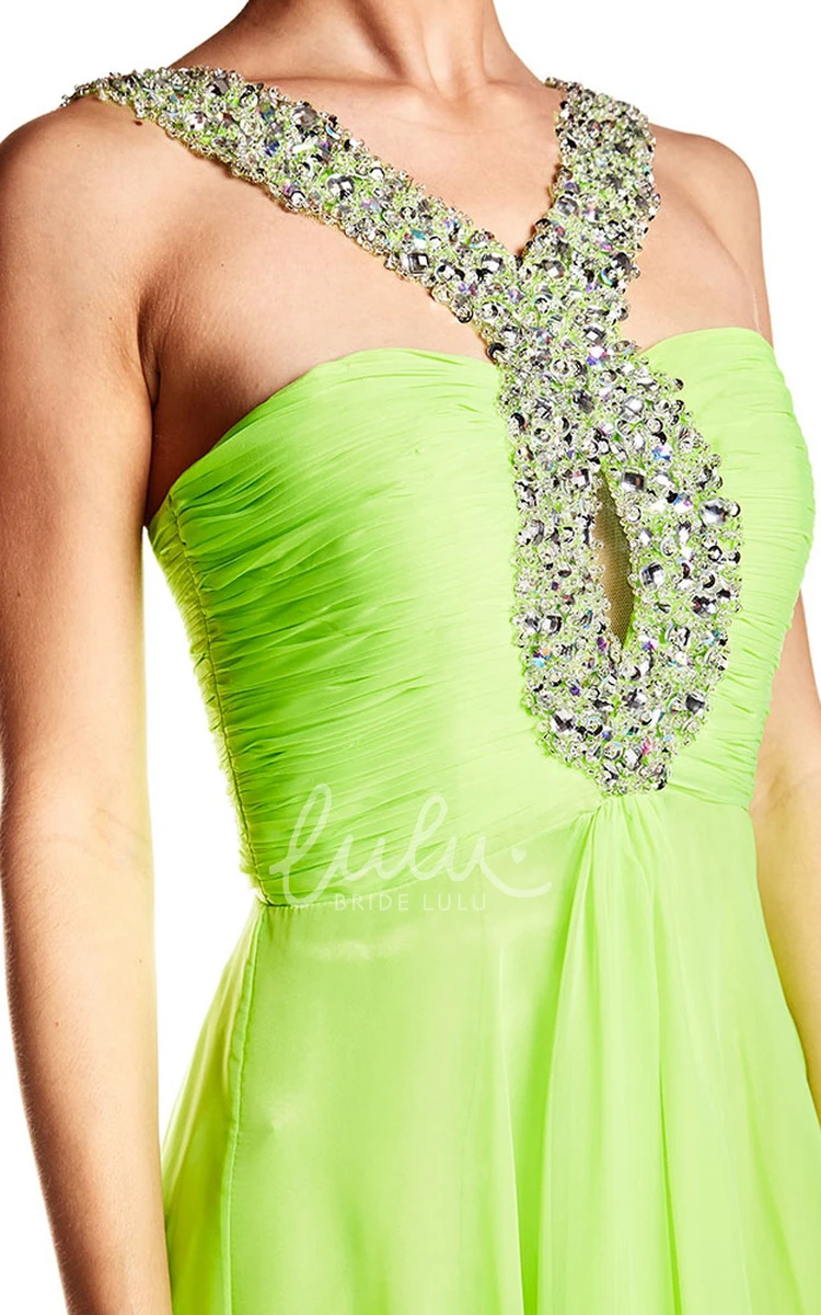 Beaded Sleeveless Chiffon Prom Dress with Straps Elegant Prom Dress 2025