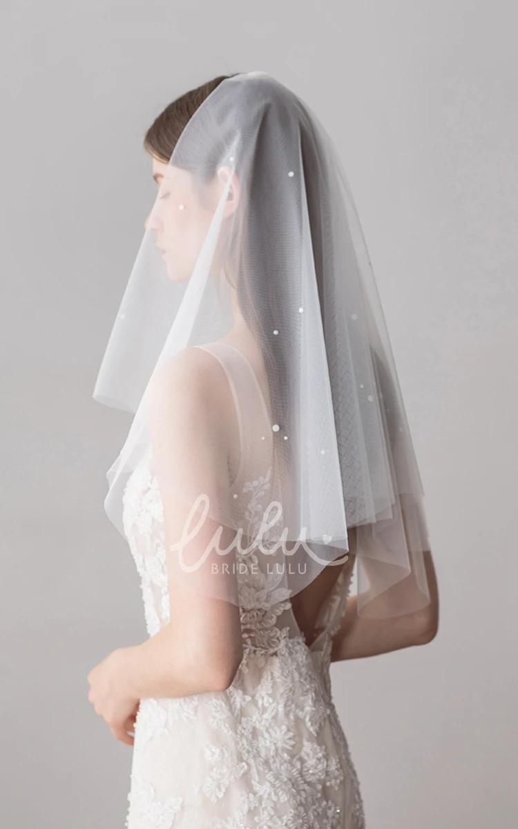 Two Tier Handmade Bridal Veils with Beads