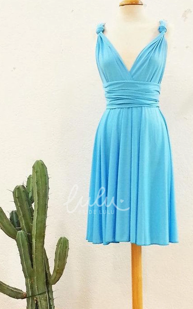 Light Blue Bridesmaid Dress Short Infinity Pool Blue Evening Dress for Bridesmaids