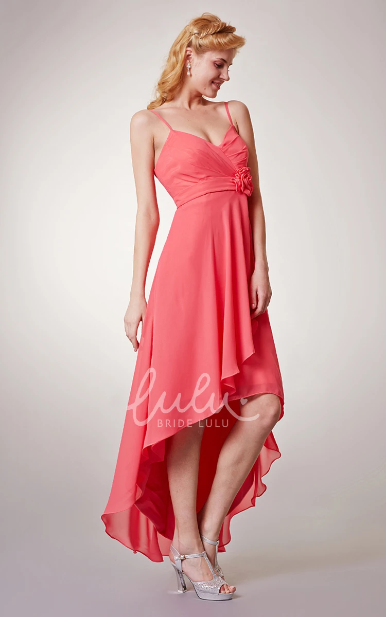 Sexy Sleeveless Chiffon High-Low Dress Empire & Beach