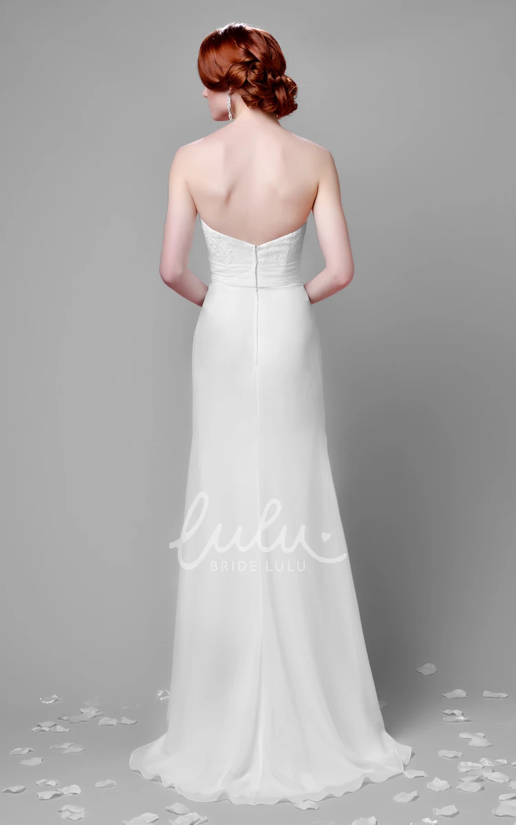 Crystal Brooch Empire A-Line Wedding Dress Sweetheart Bridal Gown