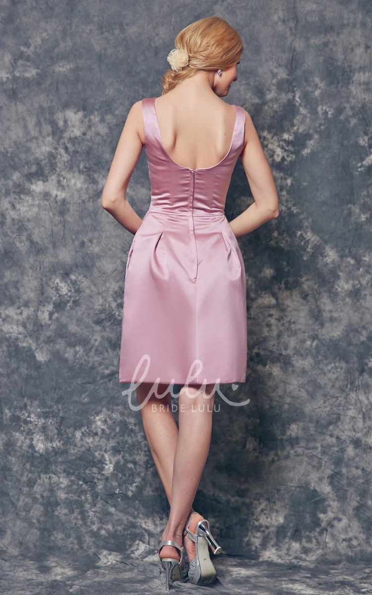 Sleeveless A-line Satin Dress with Short Length Brilliant & Casual