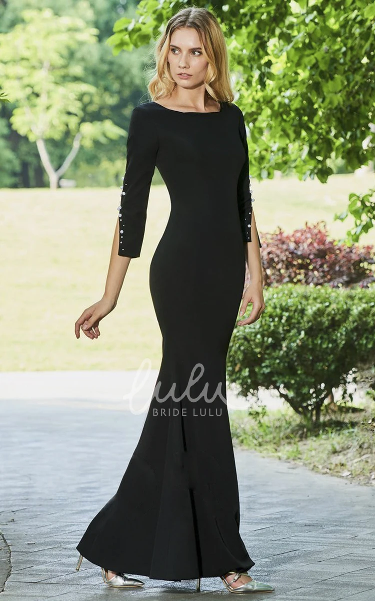 Modest Mermaid Spandex Dress with Pearls for Formal
