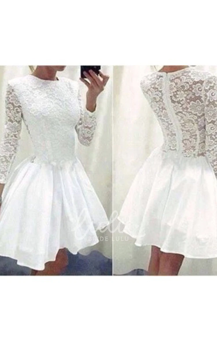 Chiffon Lace High Neck Ruffle A-line Mini Homecoming Dress 2024 Women Elegant