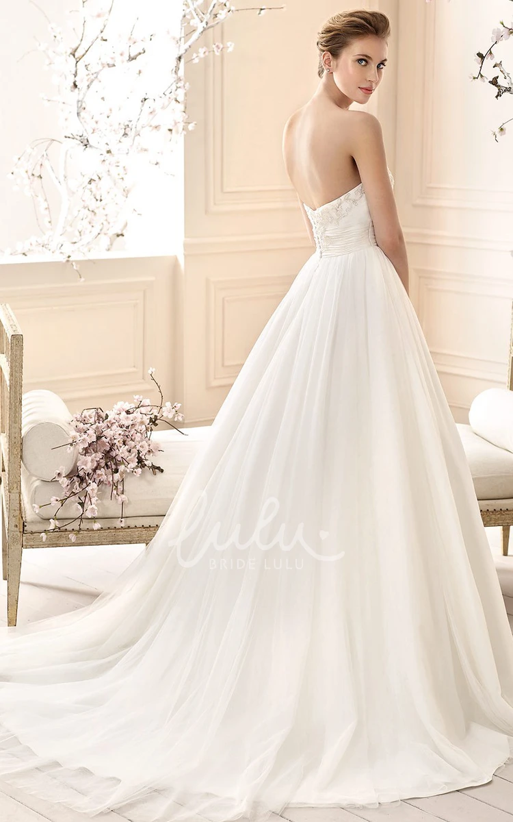 Beaded Tulle A-Line Wedding Dress with Sweetheart Neckline