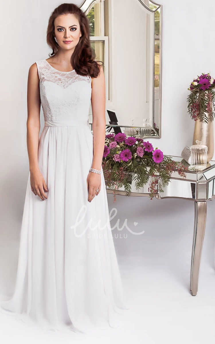 Plus Size Jeweled Chiffon Wedding Dress with Corset Back Sleeveless Floor-Length Sheath