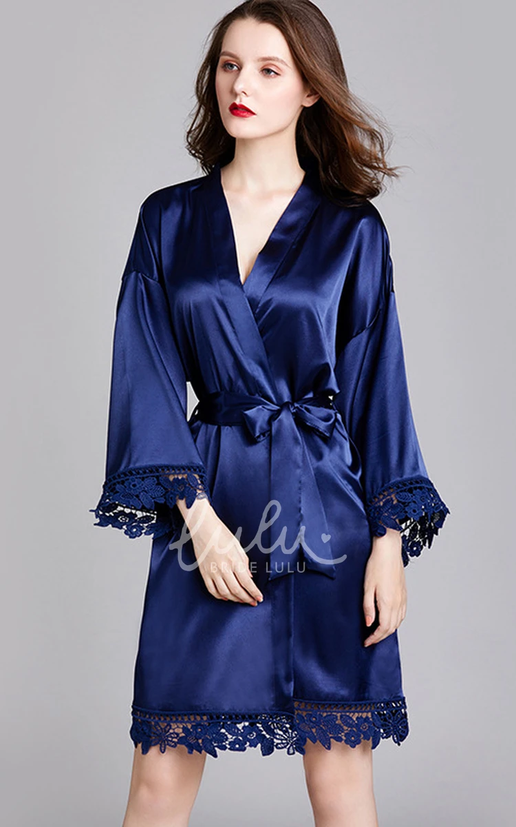 Laced Plain Bride Bridesmaid Robe