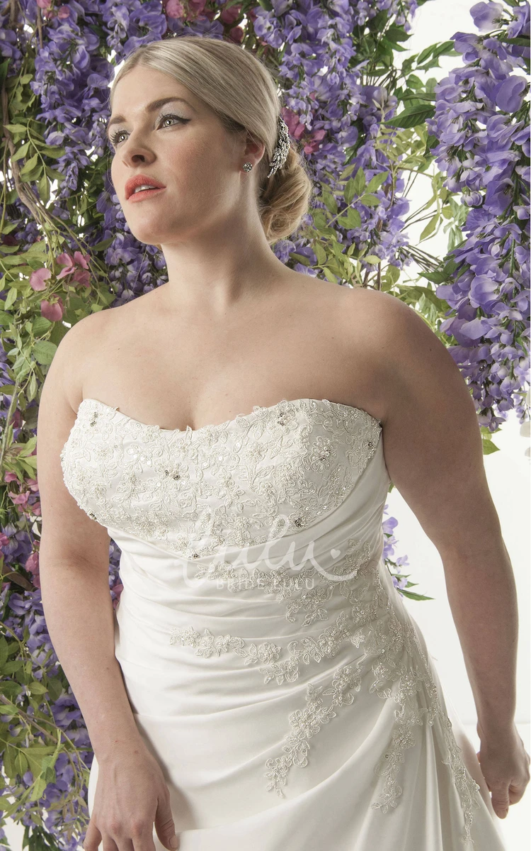 Sheath Dress with Lace Top and Side-Ruched for Wedding