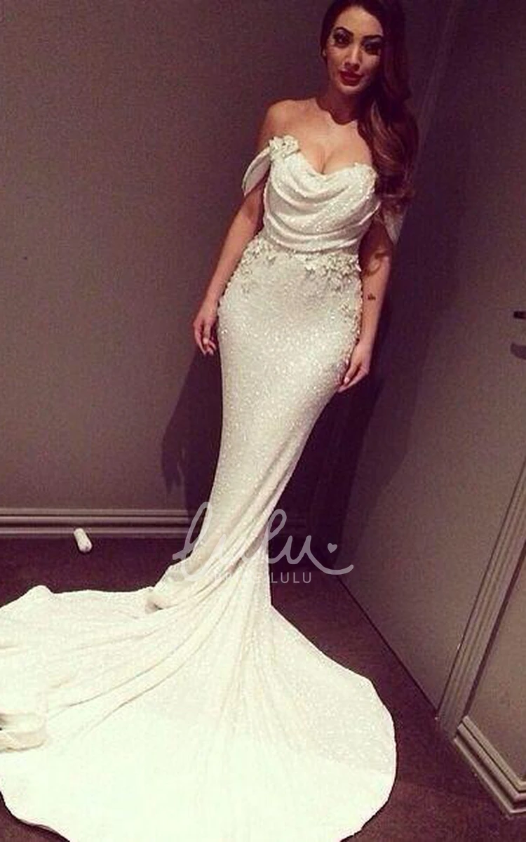 Glitzy Mermaid Prom Dress with Off-Shoulder Sequins