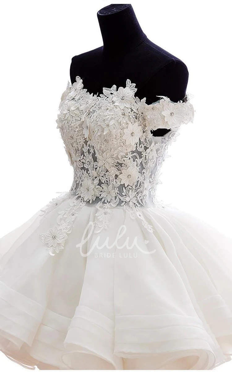 Off-The-Shoulder Lace Organza Ball Gown
