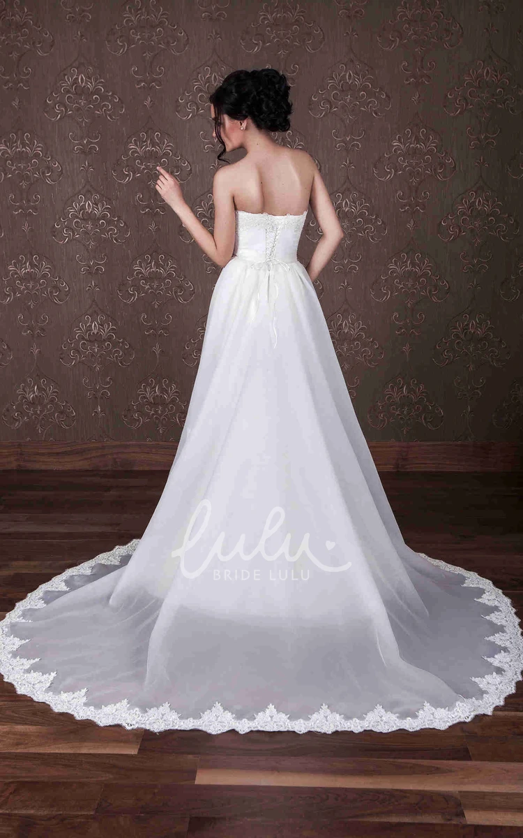 Sheath Satin Wedding Dress With Draping and Corset Back Sweetheart Floor-Length Modern