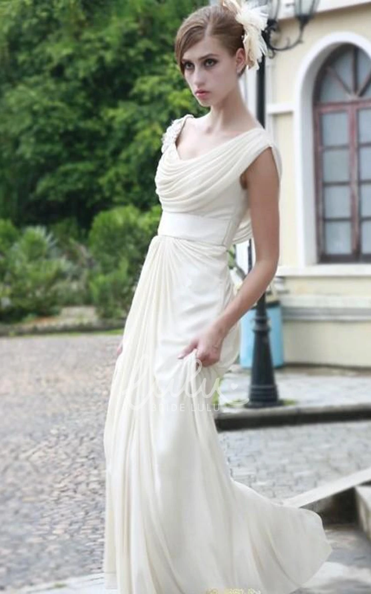 A-line Chiffon Formal Dress with Ruffles and Sleeveless Design