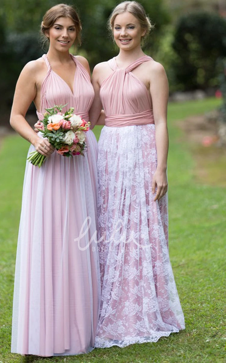 Chiffon Bridesmaid Dress with Short Sleeves and Bow Detail