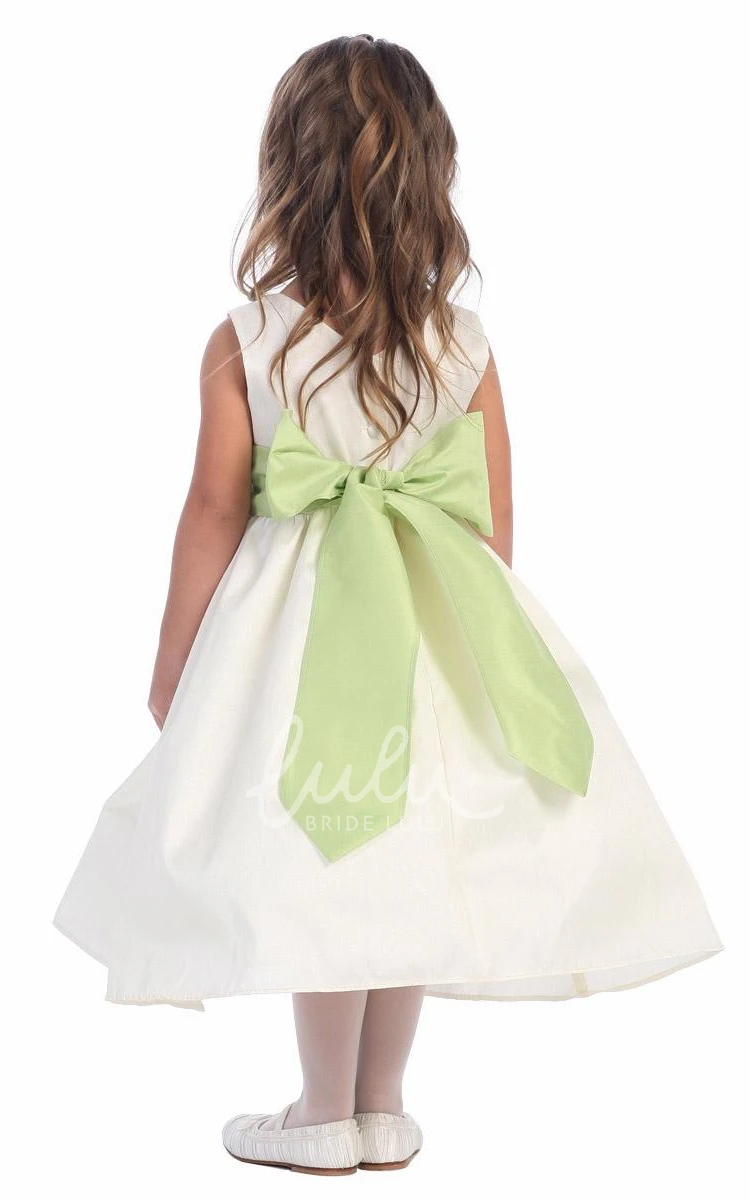 Tiered Tea-Length Flower Girl Dress Elegant and Flowy