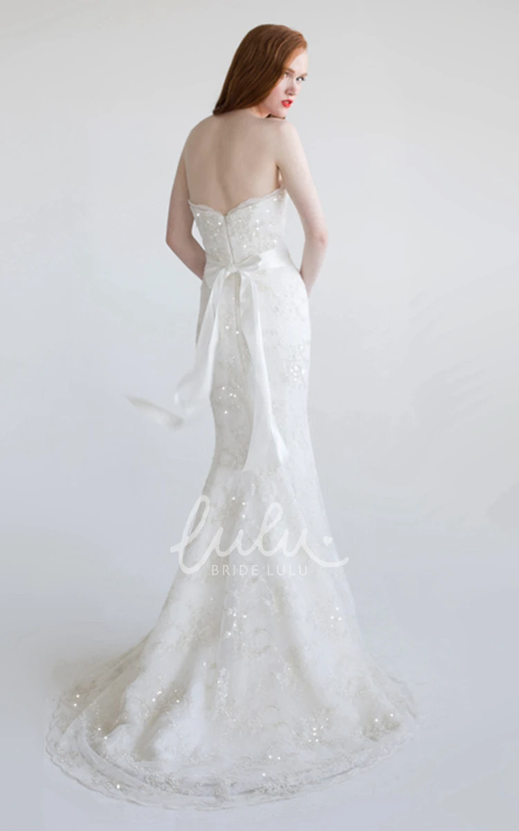 Trumpet Lace Wedding Dress Beaded Sequins Sweetheart Floor-Length