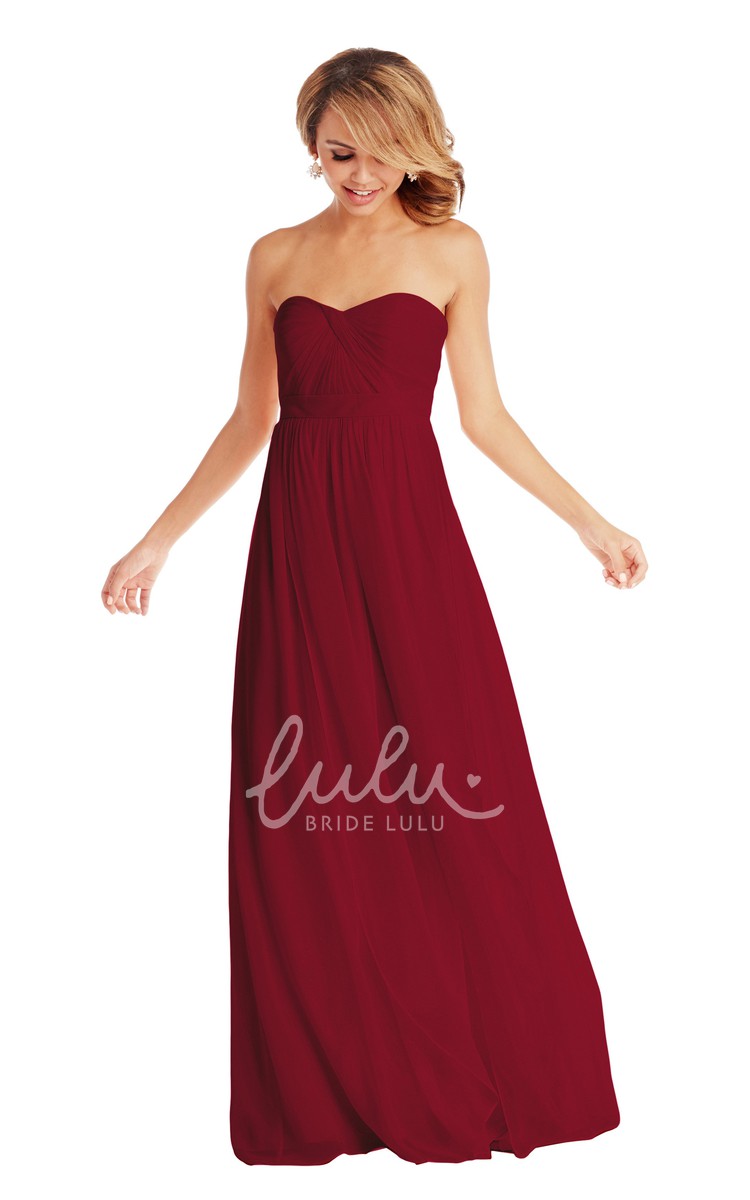 Sleeveless Sweetheart Ruched Chiffon Multi Color Bridesmaid Dress with Pleats and Convertible Style BrideLuLu