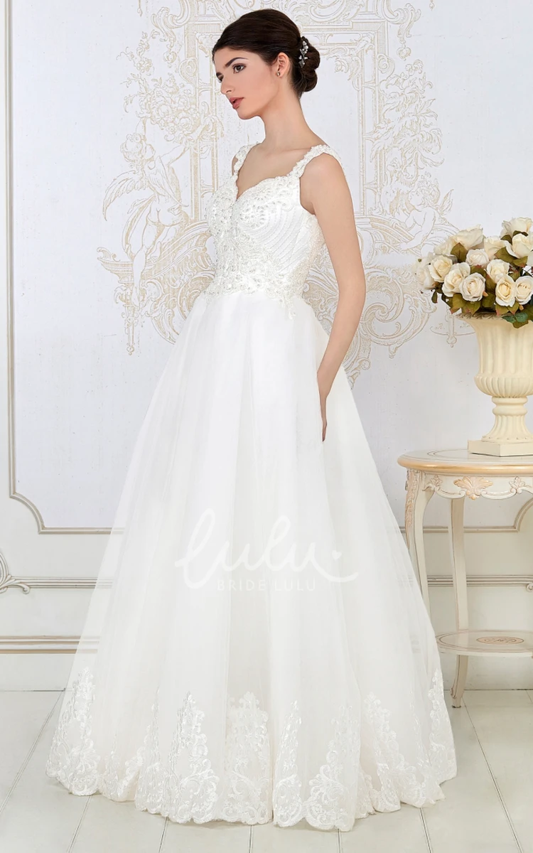 Appliqued Tulle A-Line Wedding Dress with Sleeveless Bodice and Bolero Modern Bridal Gown