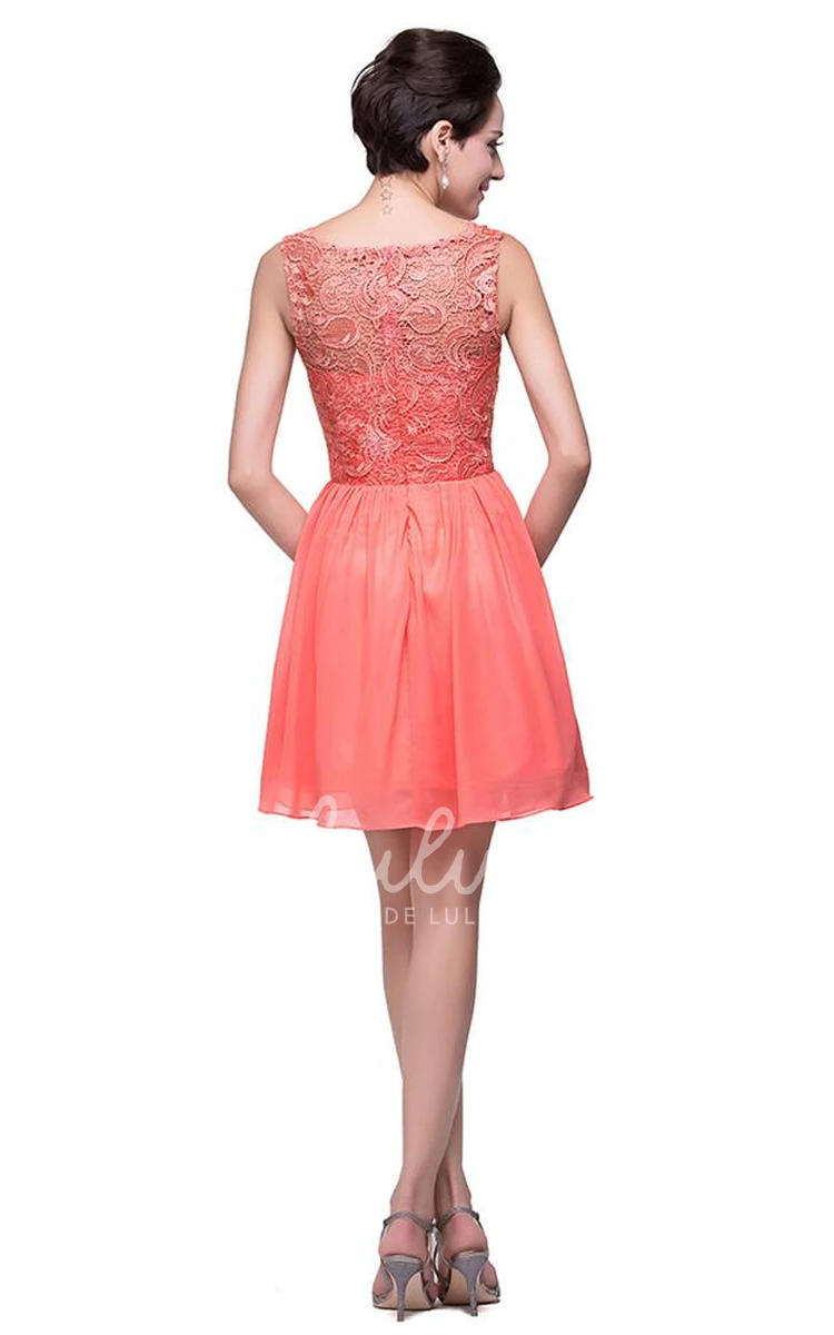 Chiffon Lace Bridesmaid Dress with Sleeveless and Lovely Design