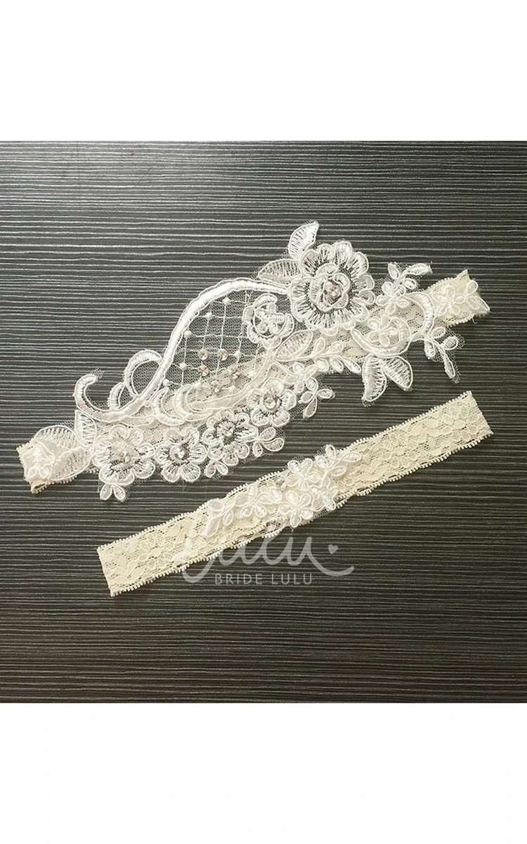 Bridal Lace Garter Set for Wedding Dress 16-23in