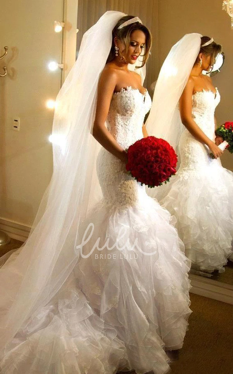 Lace Mermaid Sweetheart Sleeveless Mini Dress with Draping and Appliques Wedding Dress