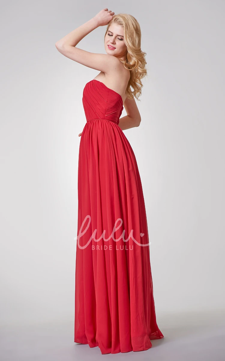 Simple Backless Ruched A-line Chiffon Dress for Women