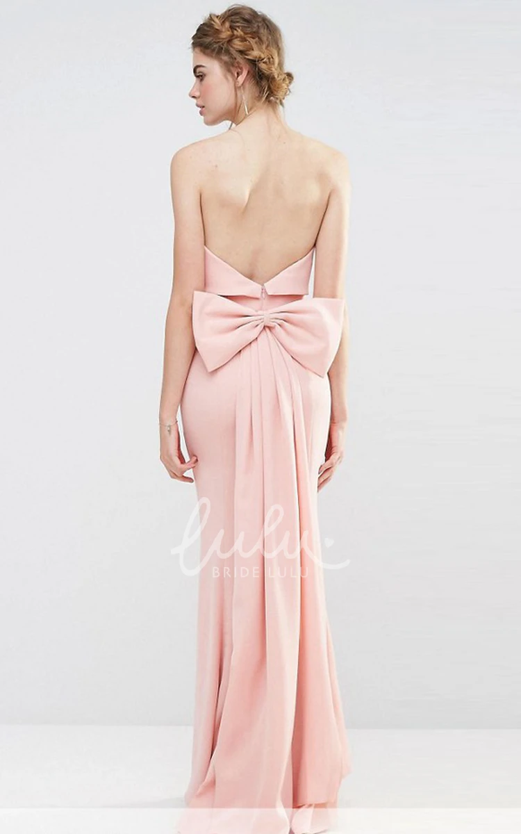 Strapless Chiffon Bridesmaid Dress with Backless Design Elegant Style