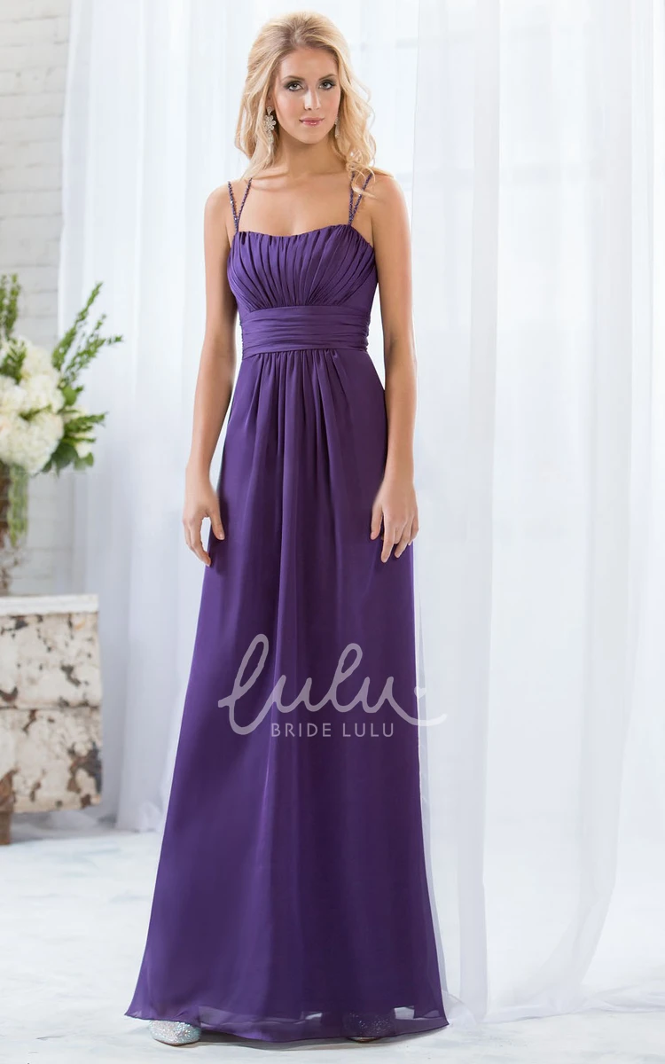 Crystal Pleated Empire A-Line Bridesmaid Dress Sleeveless Style