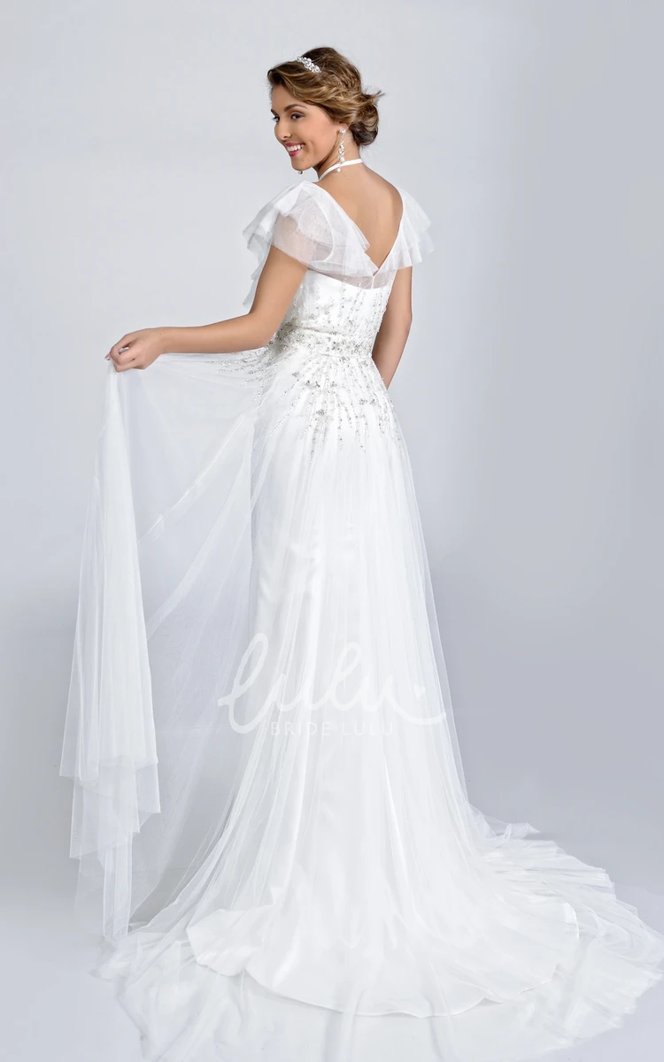 Crystal Detailed Waist Satin Halter Wedding Dress